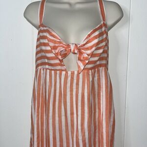 Oliphant Striped Mini Dress in Orange and White